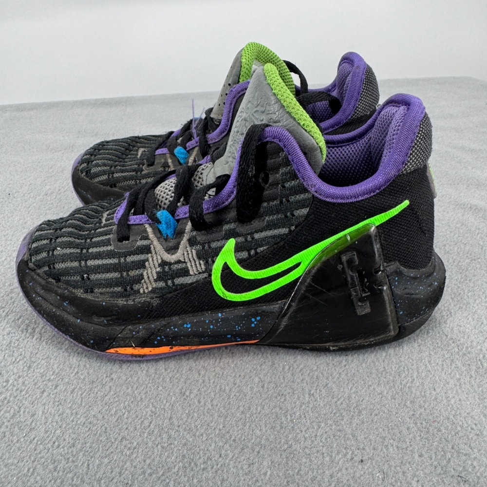 Nike LeBron Witness 6 Kids 11C Basketball Shoes Black Purple Green DD0424-010
